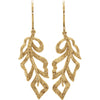 14K Yellow Gold-Plated Sterling Silver Textured Bark Leaf Earrings