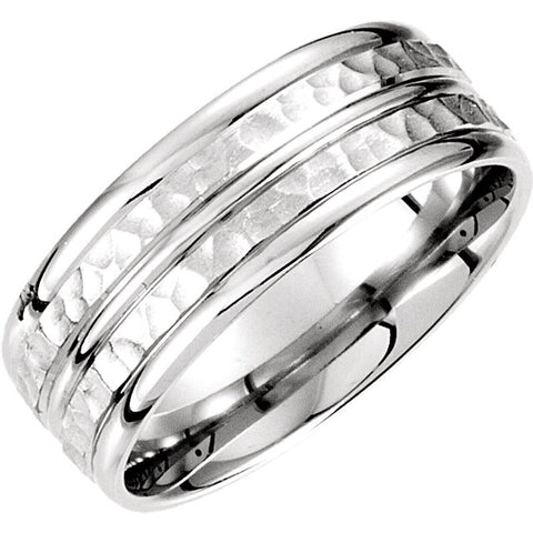 14k White Gold 8mm Fancy Carved Band Size 10 14k White Gold 8mm Fancy Carved Band Size 10