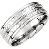 14k White Gold 8mm Fancy Carved Comfort-Fit Wedding Band for Men, Size 10 14k White Gold 8mm Fancy Carved Comfort-Fit Wedding Band for Men, Size 10