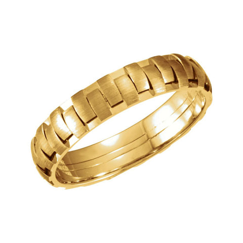 14k Yellow Gold 5mm Patterned Band Size 6 14k Yellow Gold 5mm Patterned Band Size 6