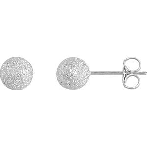 Sterling Silver 6mm Stardust Ball Earrings Sterling Silver 6mm Stardust Ball Earrings