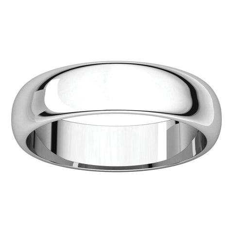 Sterling Silver 5mm Half Round Band, Size 6.5