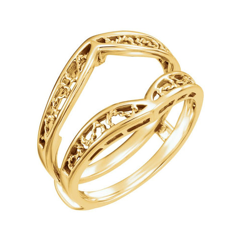 14k Yellow Gold Ring Guard, Size 6