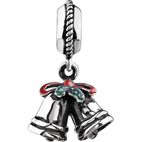 Sterling Silver 13x10mm Kera Silver Bells Charm Sterling Silver 13x10mm Kera Silver Bells Charm