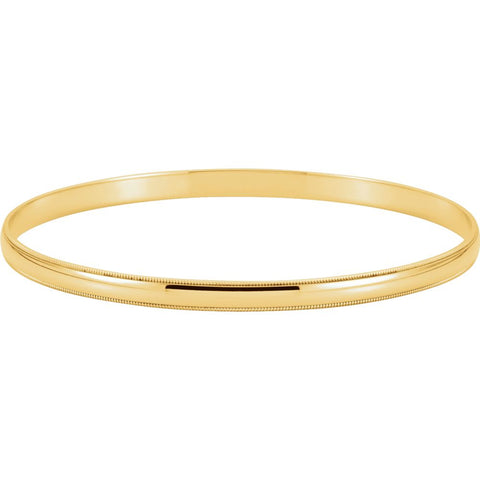14k Yellow Gold 4mm Milgrain Edge Bangle Bracelet 14k Yellow Gold 4mm Milgrain Edge Bangle Bracelet