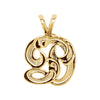Medium Initial Pendant with initial 'D' in 14k Yellow Gold