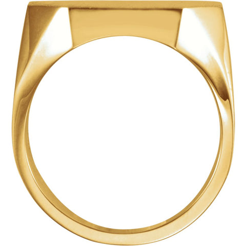 14k Yellow Gold 22x20mm Octagon Men's Signet Ring, Size 10.2