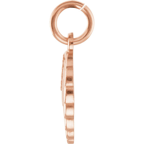 14k Rose Gold Angel Wing Charm with Jump Ring