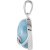 Sterling Silver Larimar Cabochon Pendant Sterling Silver Larimar Cabochon Pendant