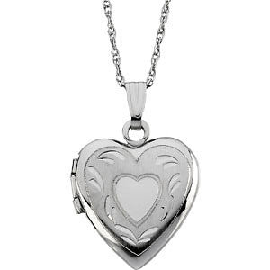 14k White Gold Heart Locket 14k White Gold Heart Locket