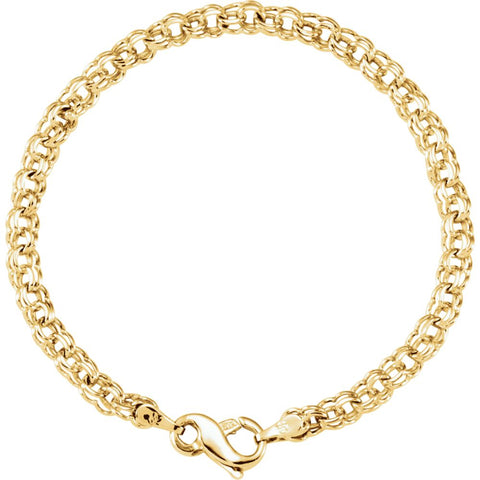 14k Yellow Gold Solid Small Charm 7" Bracelet 14k Yellow Gold Solid Small Charm 7" Bracelet