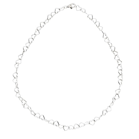 Sterling Silver 6mm Heart Link 16" Chain