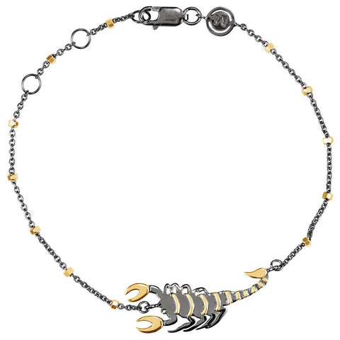 18k Yellow Gold Vermeil & Black Rhodium-Plated Scorpion 7.5" Bracelet for Passion 18k Yellow Gold Vermeil & Black Rhodium-Plated Scorpion 7.5" Bracelet for Passion