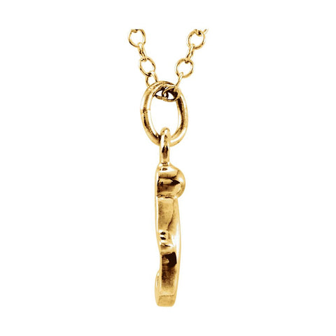 14k Yellow Gold Letter "I" Lowercase Script Initial Necklace