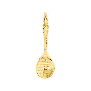 14k Yellow Gold Tennis Racquet Charm 14k Yellow Gold Tennis Racquet Charm