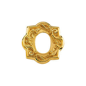14k Yellow Gold Oval Shaped Trim