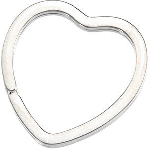 Sterling Silver 34x33.3mm Heart Shaped Split Key Ring Sterling Silver 34x33.3mm Heart Shaped Split Key Ring