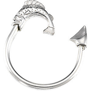 Sterling Silver Fishing Key Ring Sterling Silver Fishing Key Ring