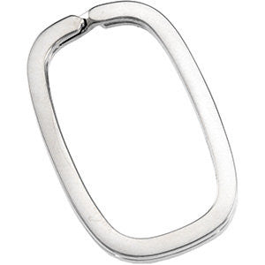 Sterling Silver 33.85X21.10mm Rectangle Spilt Key Ring Sterling Silver 33.85X21.10mm Rectangle Spilt Key Ring