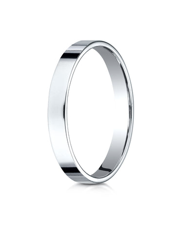 Benchmark 14K White Gold 3mm Traditional Flat Wedding Band Ring (Sizes 4 - 15 )