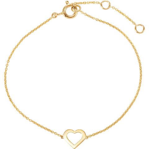 14k Yellow Gold Heart Design Bracelet 14k Yellow Gold Heart Design Bracelet