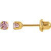 24K Yellow Gold Plated Stainless Steel Solitaire "June" Birthstone Piercing Earrings 24K Yellow Gold Plated Stainless Steel Solitaire "June" Birthstone Piercing Earrings