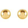 14k Yellow Gold 4mm Ball Earrings with Bright Finish