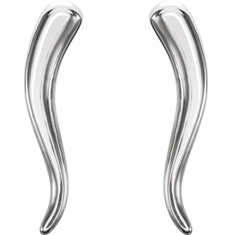 Sterling Silver Horn Earrings