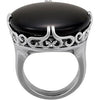 Sterling Silver Onyx Ring, Size 7 Sterling Silver Onyx Ring, Size 7