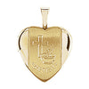 Heart Baptismal Locket in Yellow Gold Plated Silver