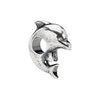 Sterling Silver 13x12.25mm Dolphin Slider Bead Sterling Silver 13x12.25mm Dolphin Slider Bead