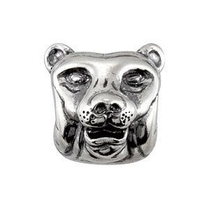 Sterling Silver 11.85x11.5mm Tiger Slider Bead Sterling Silver 11.85x11.5mm Tiger Slider Bead