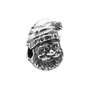 Sterling Silver 17x14.25mm Santa Bead Sterling Silver 17x14.25mm Santa Bead