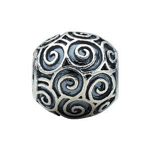 Sterling Silver 11.5x11mm Round Scroll Bead Sterling Silver 11.5x11mm Round Scroll Bead