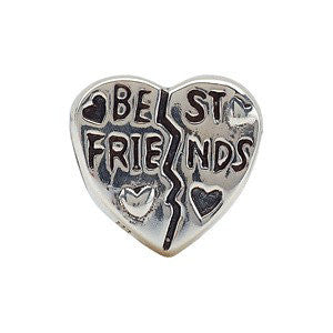 Sterling Silver 11mm Best Friend Heart Bead Sterling Silver 11mm Best Friend Heart Bead