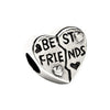 Sterling Silver 11mm Best Friend Heart Bead Sterling Silver 11mm Best Friend Heart Bead