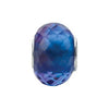 Sterling Silver 15x10mm Blue & Purple Faceted Glass Bead Sterling Silver 15x10mm Blue & Purple Faceted Glass Bead