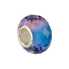 Sterling Silver 15x10mm Blue & Purple Faceted Glass Bead Sterling Silver 15x10mm Blue & Purple Faceted Glass Bead