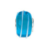 Sterling Silver 15x9mm Turquoise Bead with Blue Stripes Sterling Silver 15x9mm Turquoise Bead with Blue Stripes