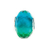 Sterling Silver 15x10mm Blue & Green Faceted Glass Bead Sterling Silver 15x10mm Blue & Green Faceted Glass Bead