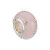Sterling Silver 12x8mm Glass Rose Bead with Crystal Accents Sterling Silver 12x8mm Glass Rose Bead with Crystal Accents