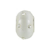 KERA Glass White Bead with Crystal Accents in Sterling Silver KERA Glass White Bead with Crystal Accents in Sterling Silver