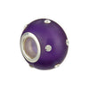 Sterling Silver 12x8mm Glass Purple Bead with Crystal Accents Sterling Silver 12x8mm Glass Purple Bead with Crystal Accents