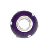 Sterling Silver 12x8mm Glass Purple Bead with Crystal Accents Sterling Silver 12x8mm Glass Purple Bead with Crystal Accents
