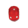 KERA Glass Red Bead with Crystal Accents in Sterling Silver KERA Glass Red Bead with Crystal Accents in Sterling Silver