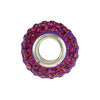 Sterling Silver Kera® Roundel Bead with Pavé Purple Crystals Sterling Silver Kera® Roundel Bead with Pavé Purple Crystals