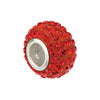 Sterling Silver 12x8mm Roundel Bead with Pavé Red Crystals Sterling Silver 12x8mm Roundel Bead with Pavé Red Crystals