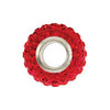 Sterling Silver 12x8mm Roundel Bead with Pavé Red Crystals Sterling Silver 12x8mm Roundel Bead with Pavé Red Crystals