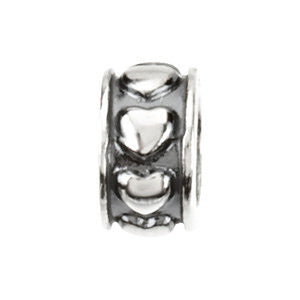 Sterling Silver 4mm Hearts Spacer Bead Sterling Silver 4mm Hearts Spacer Bead