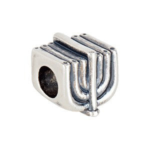 Sterling Silver 9.5mm Menorah Slider Bead Sterling Silver 9.5mm Menorah Slider Bead